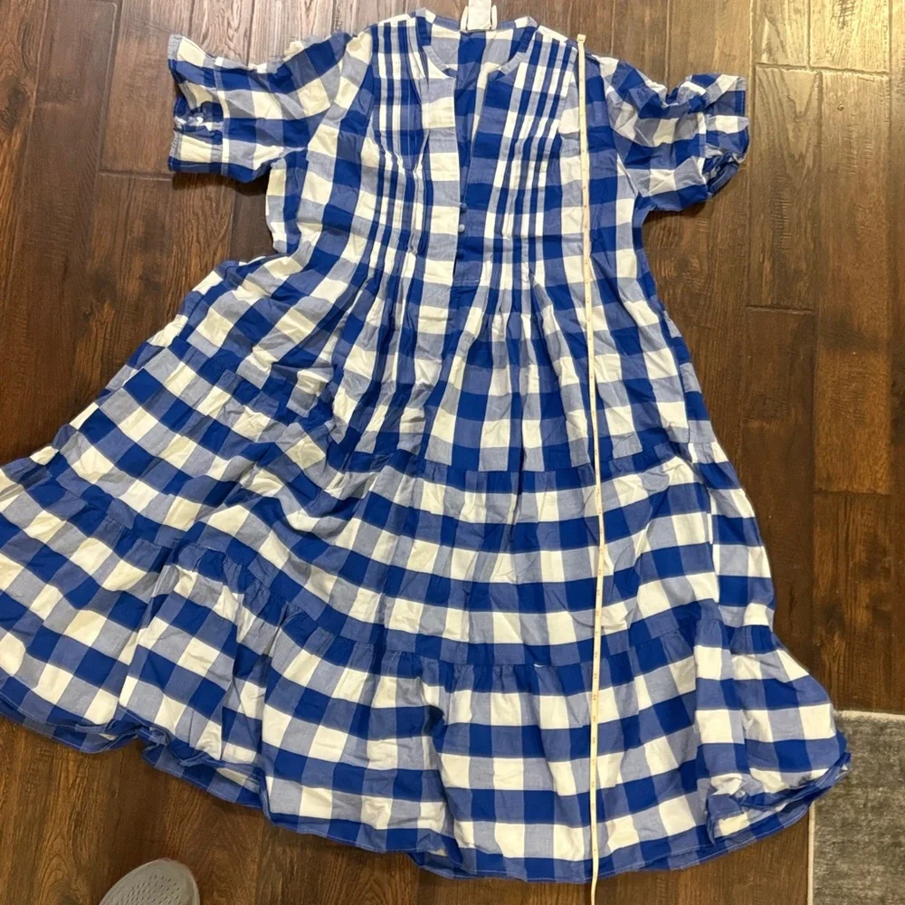 Anthropologie Whit Two Gingham Midi Dress - L - Picture 6 of 6